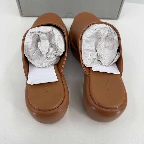Everlane The Puffa Flatform in Brown Leather size 8 Women's Chunky Platform Clog - Picture 8 of 13